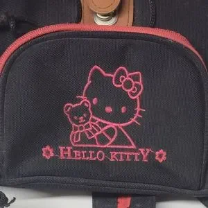 Y2K Hello Kitty Sanrio Cinch Top Nylon Leather Backpack Purse Amazon.com: Fast Forward Sanrio Hello Kitty Backpack for  main image 4